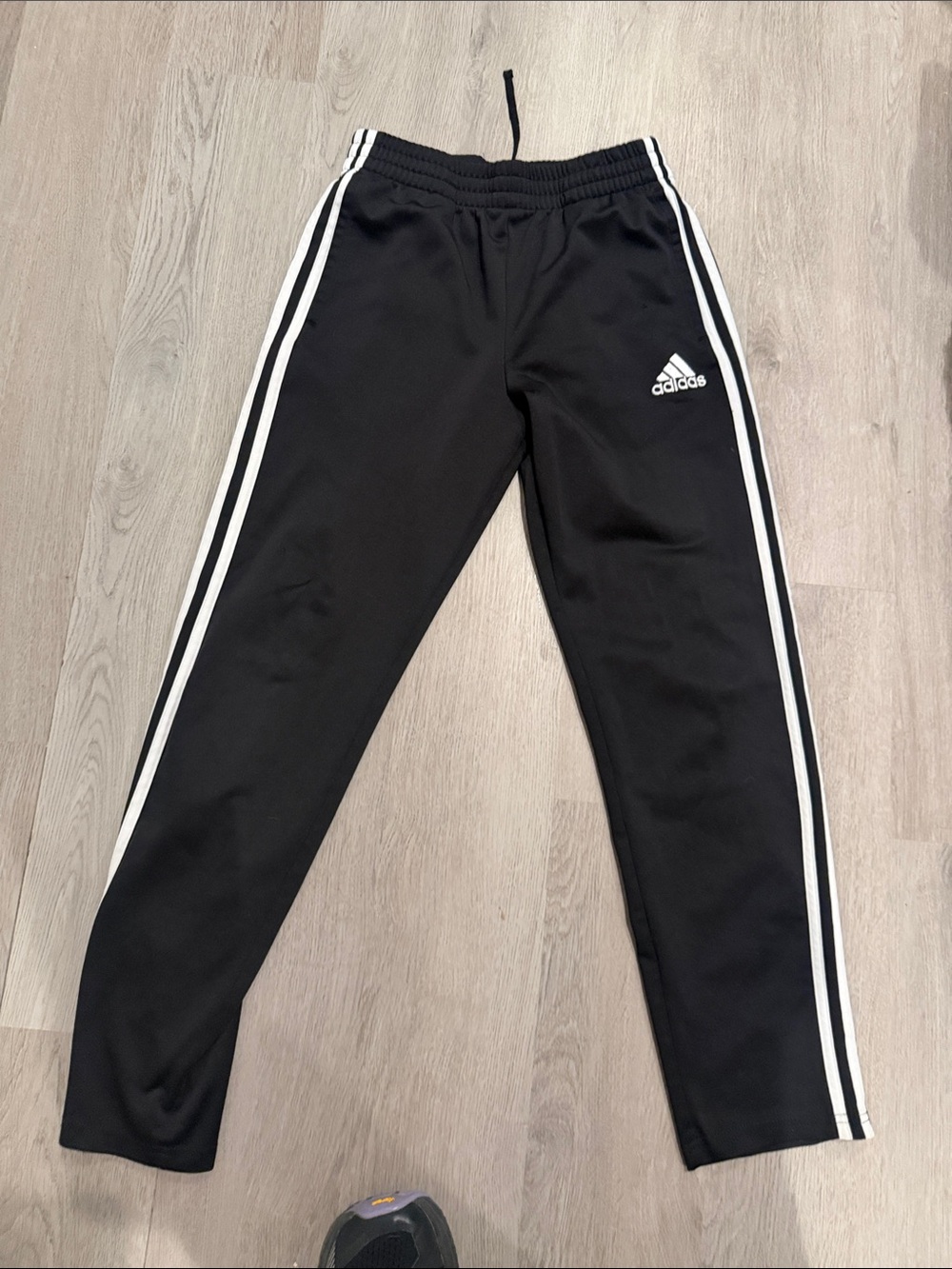 adidas Black Joggers with White Side Stripes